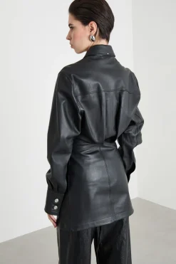 Over shirt con tasche - Nero