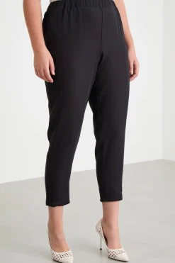 Pantalone aderente in crepe - Nero