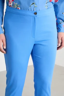 Pantalone aderente in doppia tela - Azzurro