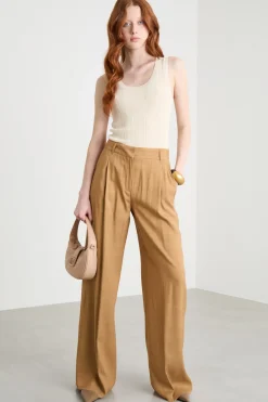 Pantalone ampio - Cammello