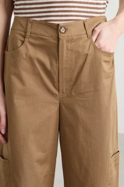 Pantalone ampio cargo - Marrone