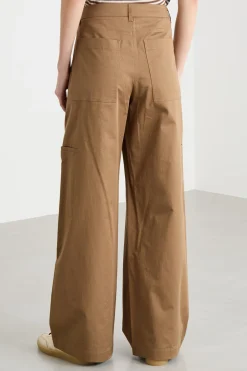 Pantalone ampio cargo - Marrone