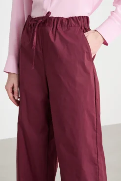 Pantalone ampio con coulisse - Bordeaux