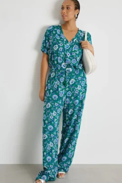 Pantalone ampio con coulisse - Verde Blu