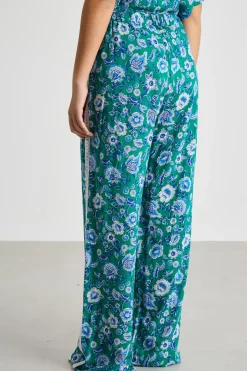 Pantalone ampio con coulisse - Verde Blu