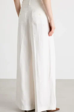 Pantalone ampio con doppia pince - Bianco