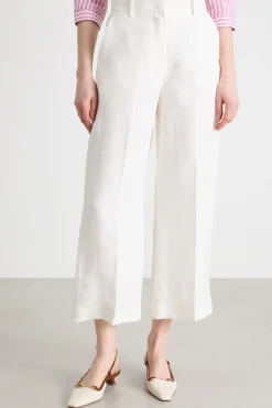 Pantalone ampio con piega stirata - Bianco