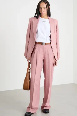 Pantalone ampio con pieghe - Rosa