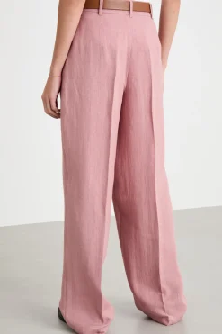 Pantalone ampio con pieghe - Rosa