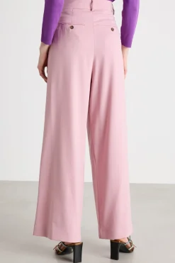 Pantalone ampio con pieghe - Rosa