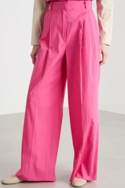 Pantalone ampio con pinces - Fuxia