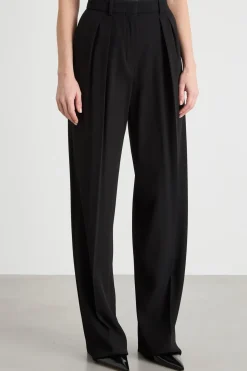 Pantalone ampio con pinces - Nero