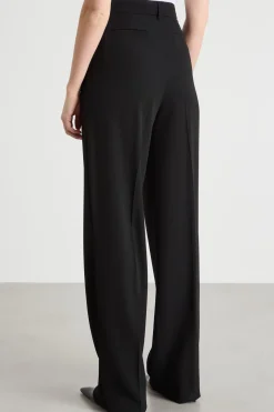 Pantalone ampio con pinces - Nero