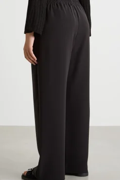 Pantalone ampio con vita elasticizzata - Nero