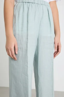 Pantalone ampio con vita elasticizzata - Verde