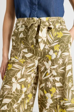 Pantalone ampio e crop - Verde Giallo Bianco