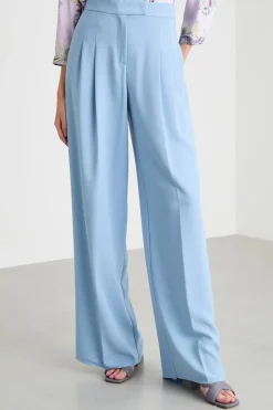 Pantalone ampio in cady - Azzurro