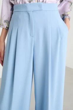 Pantalone ampio in cady - Azzurro
