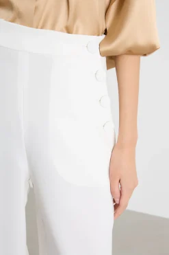 Pantalone ampio in cady - Bianco