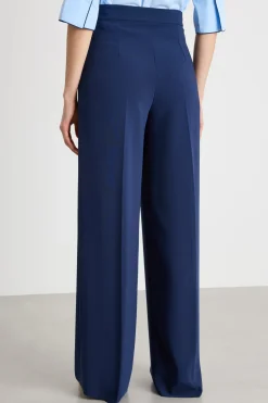 Pantalone ampio in cady - Blu