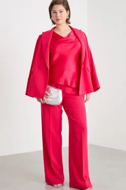 Pantalone ampio in cady - Fuxia