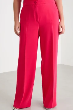 Pantalone ampio in cady - Fuxia