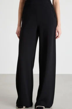 Pantalone ampio in cady - Nero