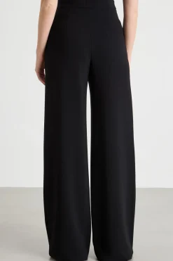 Pantalone ampio in cady - Nero
