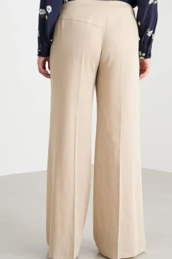 Pantalone ampio in crepe - Beige