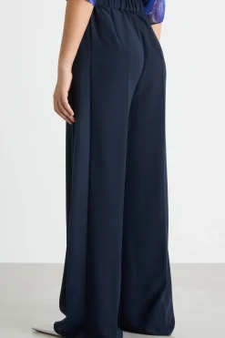 Pantalone ampio in crepe - Blu