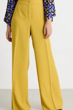 Pantalone ampio in crepe - Giallo