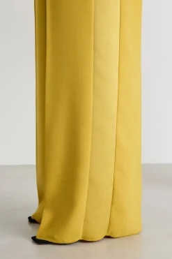 Pantalone ampio in crepe - Giallo