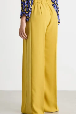 Pantalone ampio in crepe - Giallo