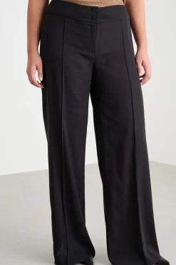 Pantalone ampio in crepe - Nero