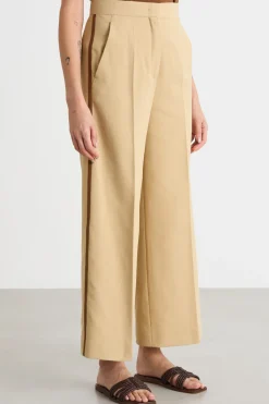 Pantalone ampio in doppio twill - Cammello