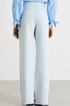 Pantalone ampio in felpa - Azzurro