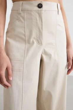 Pantalone ampio in gabardina - Avorio