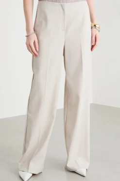 Pantalone ampio in gabardina - Avorio
