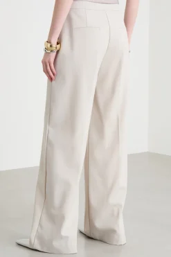 Pantalone ampio in gabardina - Avorio