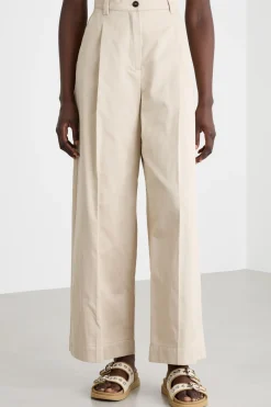 Pantalone ampio in gabardina - Beige