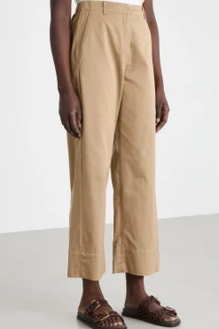 Pantalone ampio in gabardina - Cammello
