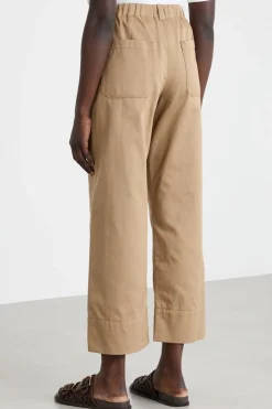 Pantalone ampio in gabardina - Cammello