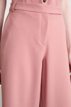 Pantalone ampio in gabardina - Rosa