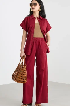 Pantalone ampio in jersey - Rosso