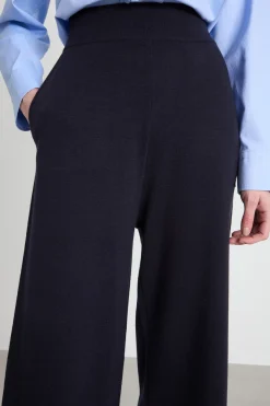 Pantalone ampio in maglia - Blu Notte
