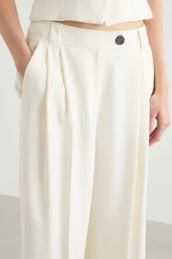 Pantalone ampio in raso - Bianco