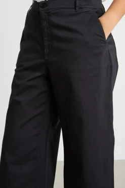 Pantalone ampio in raso - Nero