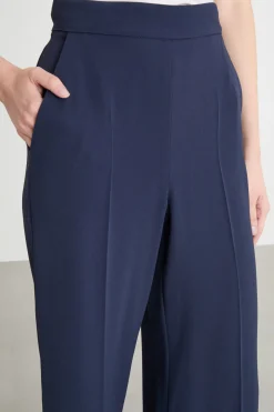 Pantalone ampio in raso opaco - Blu