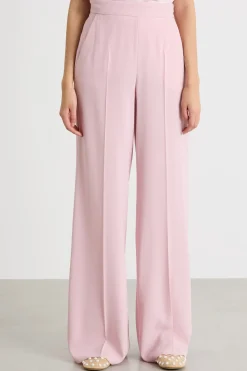 Pantalone ampio in raso opaco - Rosa
