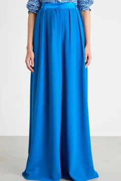 Pantalone ampio in sablé - Blu